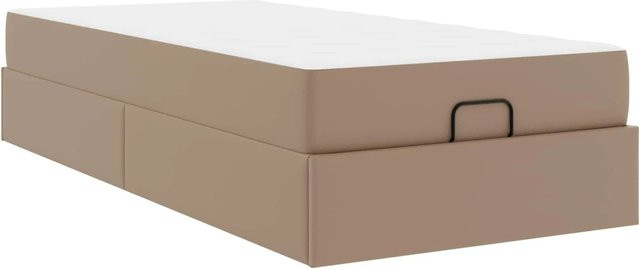 vidaXL Bettgestell mit 2 Matratzen in Hellbraun, B/T/H: 100 x 200 x 203 cm - Bild 1