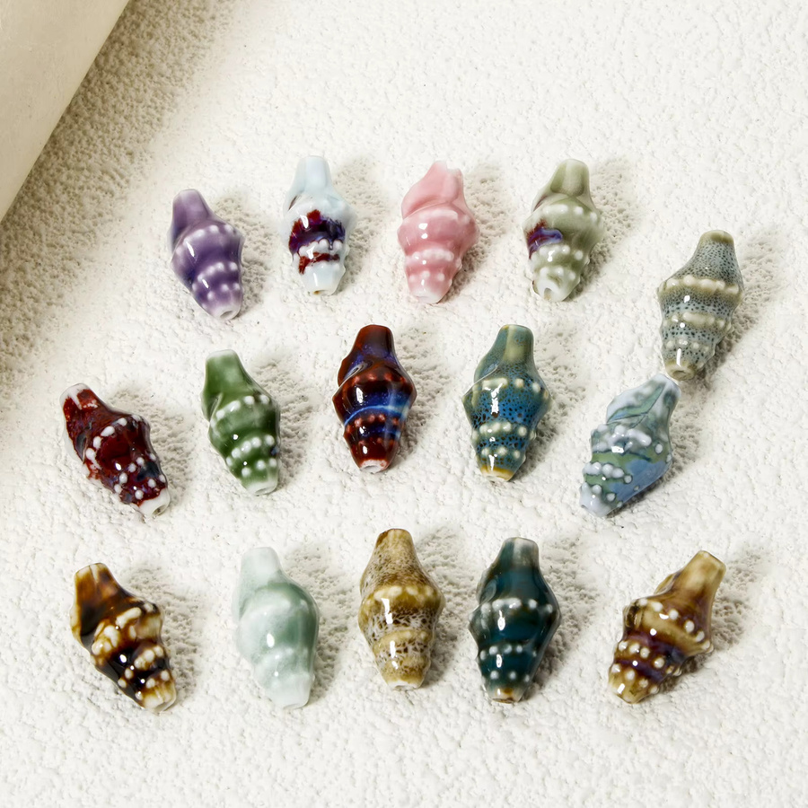 DoreenBeads Schmuckperlen Keramik, 3D-Muschel-Stil, Seeschnecke, 20 x 11 mm - Bild 4