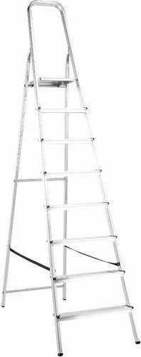 Alpfa 800076 Aluminium Stufen-Stehleiter in Silber mit einer maximalen Arbeitshöhe von 3,46 m - Bild 1