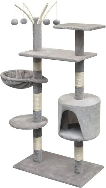 vidaXL Katzen-Kratzbaum Grau mit Höhle, Hängematte und integriertem Spielzeug - Bild 1