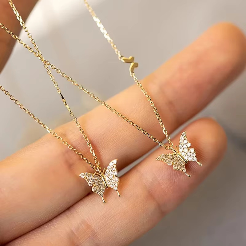 Huitan Halskette, Schmetterling, Zirkonia, Gold, Damen - Bild 2