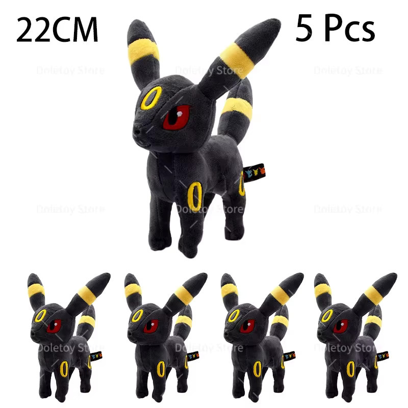 DUODUOBAO Pokémon Plüsch, 5-teiliges Set, Mimikyu Caterpie Oddish Garchomp Phantump Umbreon Sylveon, Stofftier - Bild 3