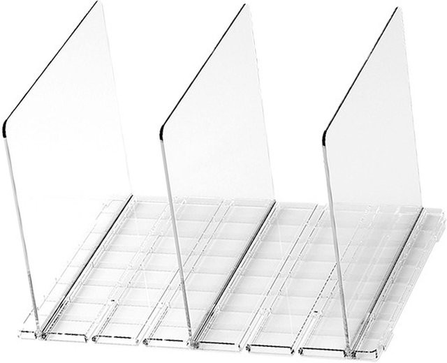 mfySpace Verstellbarer Regalteiler für Schrank als Handtaschen-Organizer aus Kunststoff in Weiß und Transparent, B/H/T: 31,5 x 23,9 x 20,0 cm - Bild 1