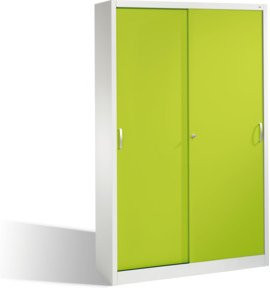 C+P Aktenschrank Acurado mit Schiebetüren in Viridigrün und Lichtgrau, H: 195 cm, B: 120 cm, T: 40 cm - Bild 1