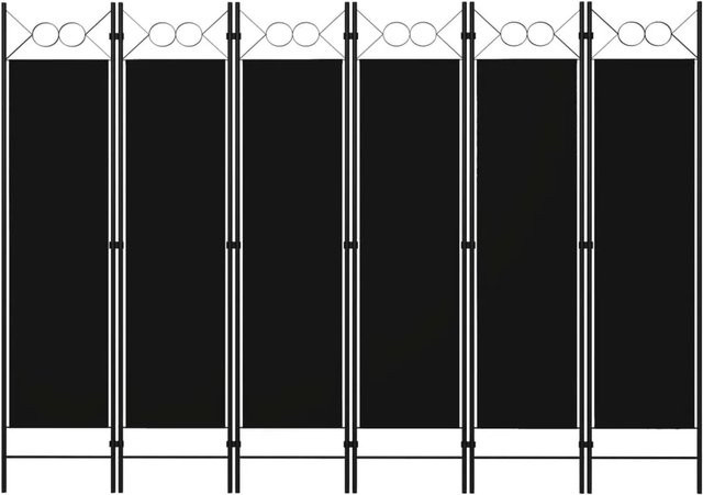 vidaXL 6-teiliger Raumteiler mit Kreisdesign in Schwarz, B: 240 cm, H: 180 cm - Bild 1