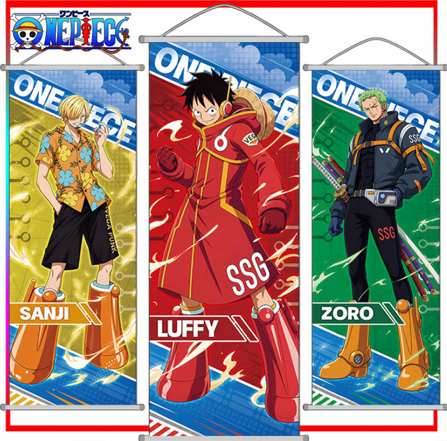 Bandai One Piece Wandposter Monkey D. Luffy Cartoon Anime Illustration Hängendes Gemälde Mehrfarbig - Bild 1
