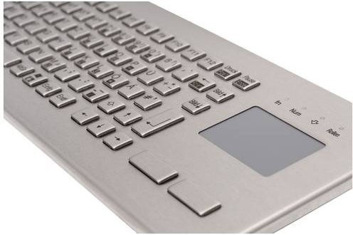 GETT Kabelgebundene Tastatur TKV-084-FIT-TOUCH-IP65-MGEH-USB-DE mit integriertem Touchpad, QWERTZ Deutsch, Edelstahl, Silber, USB-C - Bild 1