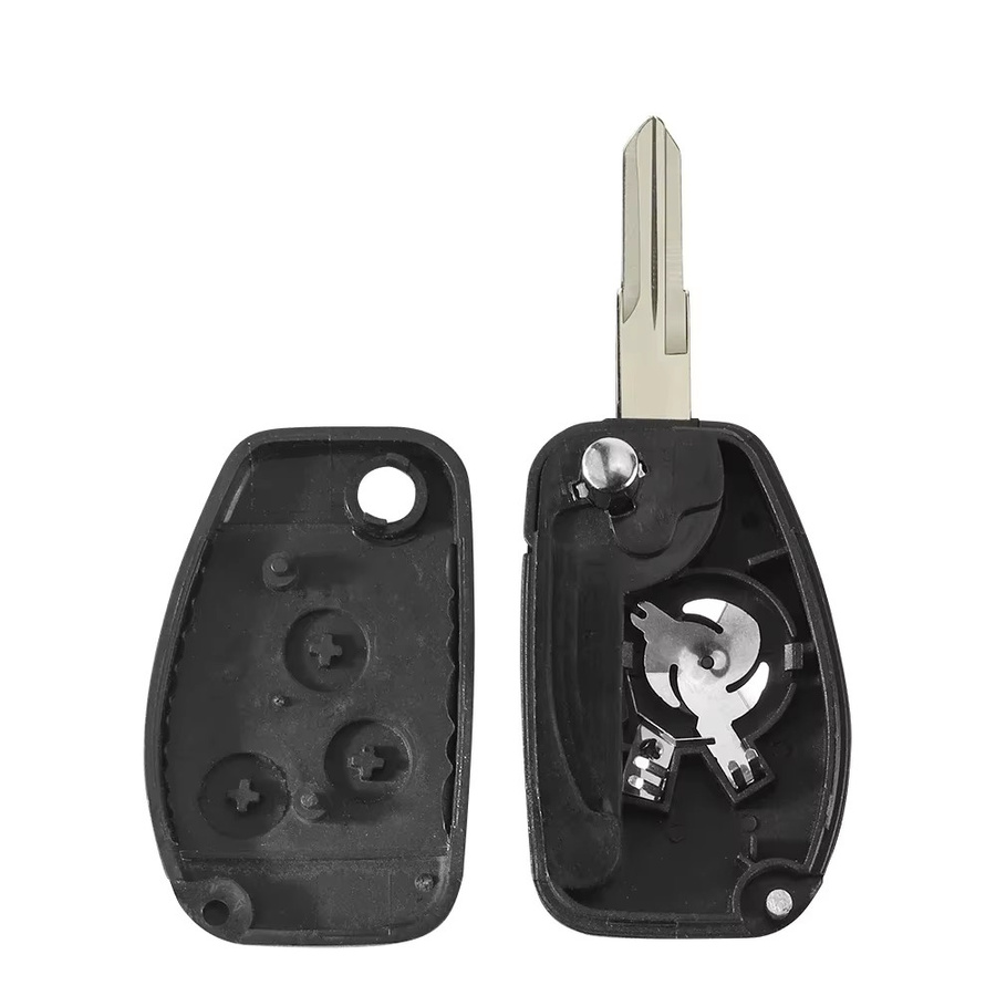 KEYYOU Modifiziertes Autoschlüsselgehäuse für Renault Dacia Modus Logan Clio Espace Nissan, 2/3BTN Klapp-Fernbedienungsgehäuse, Schwarz - Bild 4