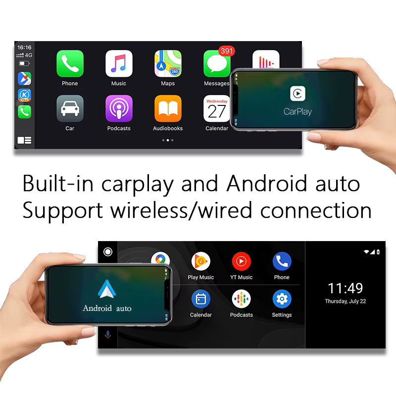 Roadonline Android 14 Auto Multimedia Radio mit 12,3 Zoll Display und CarPlay für Mitsubishi Outlander 2006-2012, UIS 7862S, 8 GB RAM + 128 GB Speicher, Schwarz - Bild 4
