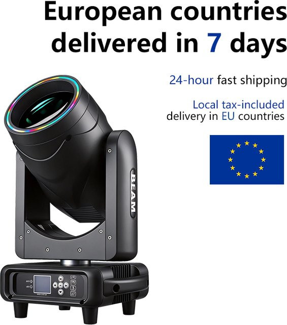 295W LED Moving Head mit RGB-Ring, 2 Prismen, Frost-Fokus und elliptischem Prismaeffekt in Schwarz - Bild 1