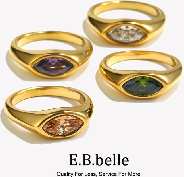 E.B.belle Dichtungsring, Edelstahl, Bunt, Zirkonia, Unisex - Bild 1