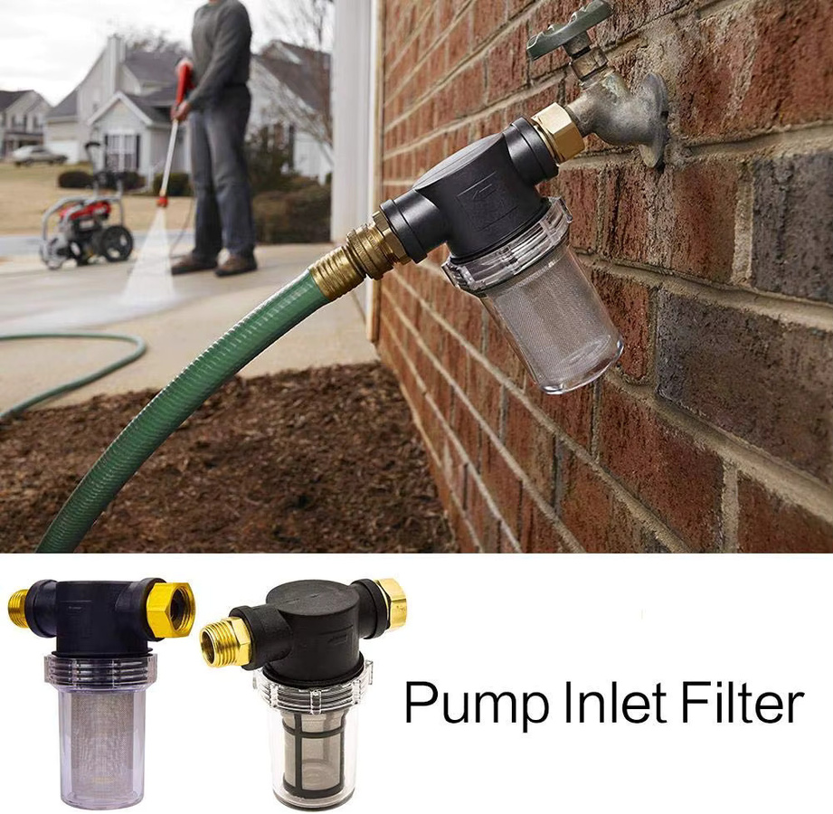 Drision G3/4 Gartenschlauch-Wasserfilter mit 100 Mesh Edelstahlsieb-Set in Schwarz - Bild 4