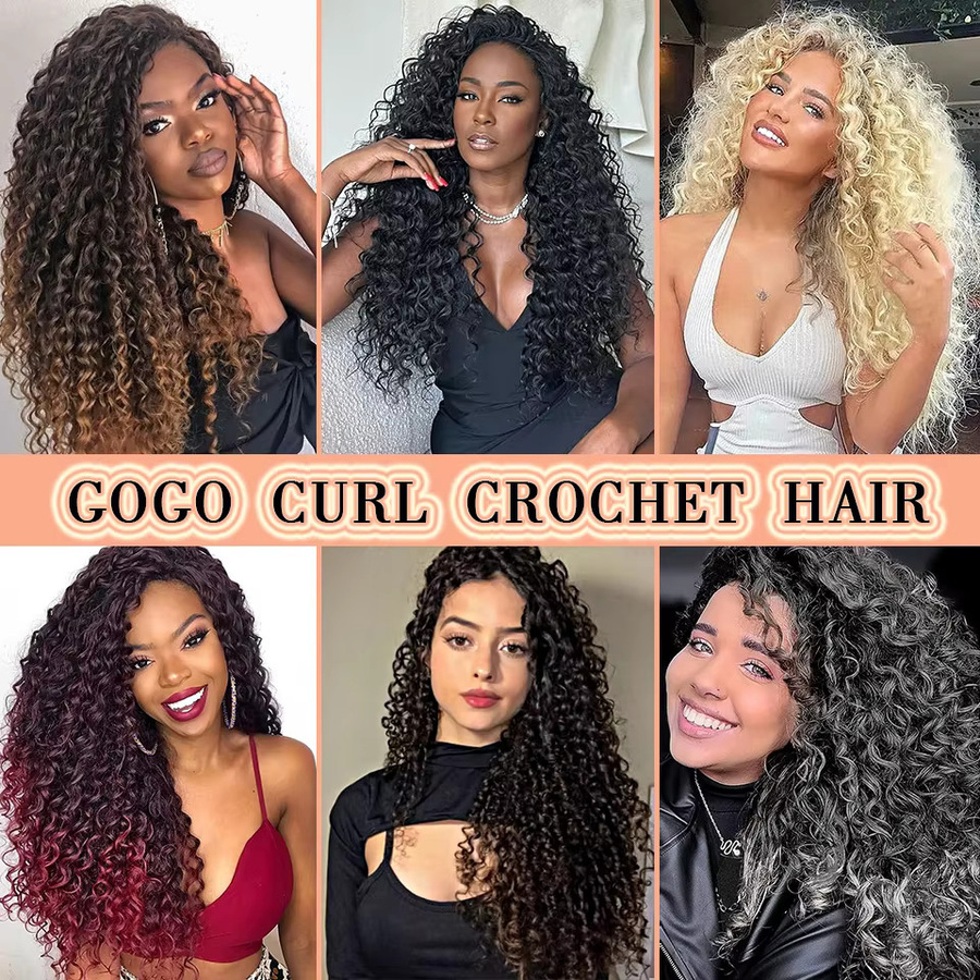 Bewill Ombre Ginger Gogo Curl Häkelhaar, Wasserwelle, 14-18 Zoll, Synthetisch - Bild 5