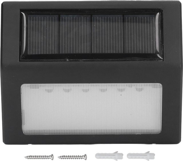GoolRC Solar Wandleuchte mit 6 LED in Schwarz, moderne rechteckige Korridorleuchte mit Dämmerungssensor und warmweißem Licht - Bild 1