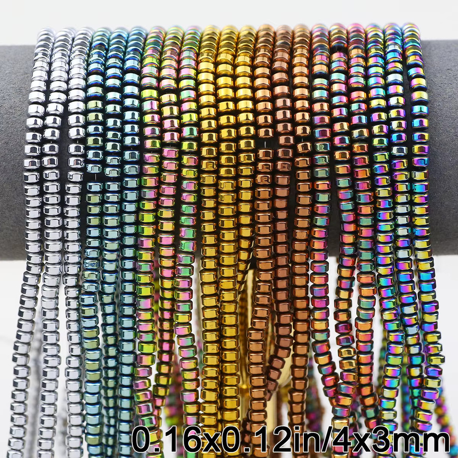 JHNBY Hämatit Naturstein Spacer Perlen, 4x3mm, 125 Stück - Bild 5