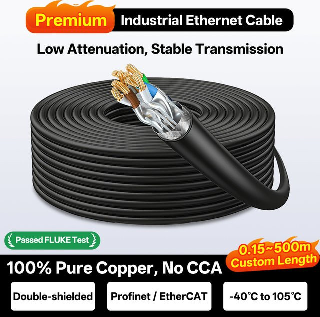 BYXGD CAT6A SFTP Ethernet-LAN-Kabel 26AWG 8-adrig aus reinem Kupfer in Rot und Grün - Bild 1