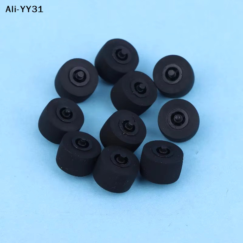 10 Stück Kassetten-Radio-Andruckrollen mit Schaft für Tonbandgeräte und Kassettenspieler, Schwarz, B/T/H: 10 x 6 x 1,5 mm, Länge: 10 mm - Bild 2