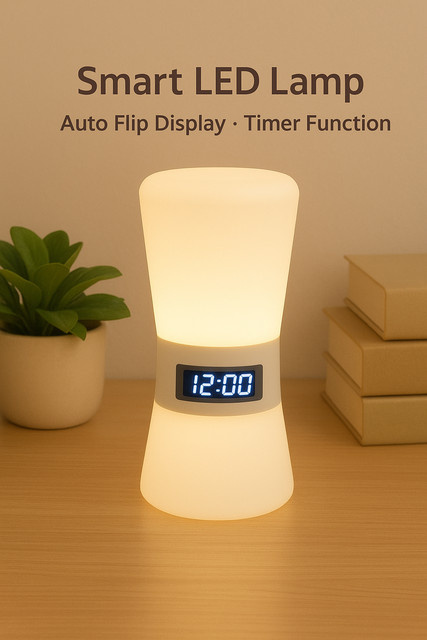 Topwinson LED-Sanduhr-Timer Nachtlicht mit Bildschirmanzeige für Kinder in Weiß - Bild 1
