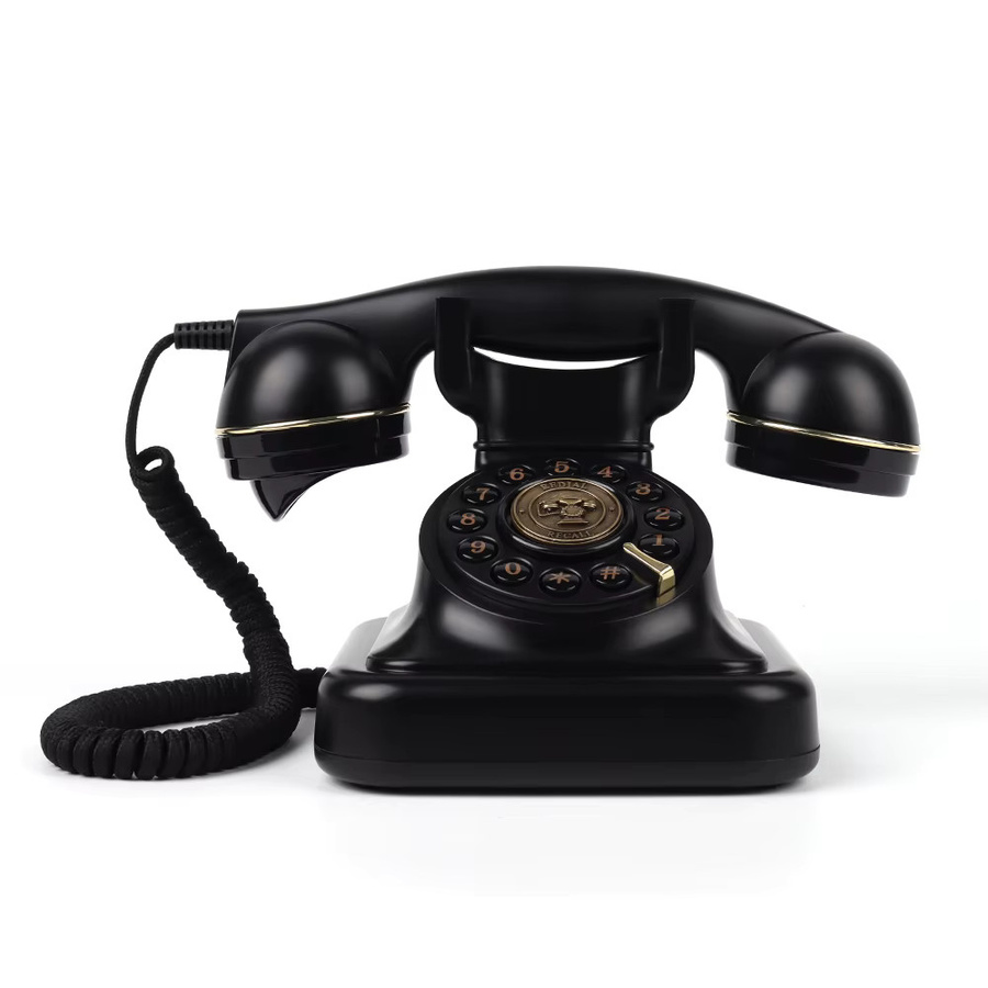 CHEETA Antikes Audio-Gästebuch für Hochzeiten als dekoratives Aufnahmetelefon aus Metall in Schwarz oder Pink - Bild 1