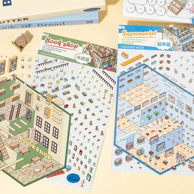 mr.paper Miniatur-Landschafts-PET-Aufkleber für DIY 3D-Bücher in Mehrfarbig - Bild 1
