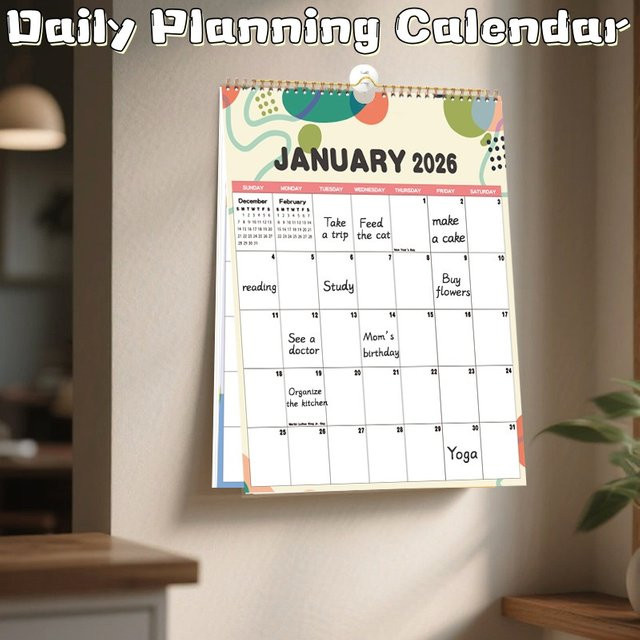 Creative YO Circle Wandkalender 2026 Englische Version Multicolor Monatliche Tagesplanung aus Papier - Bild 1