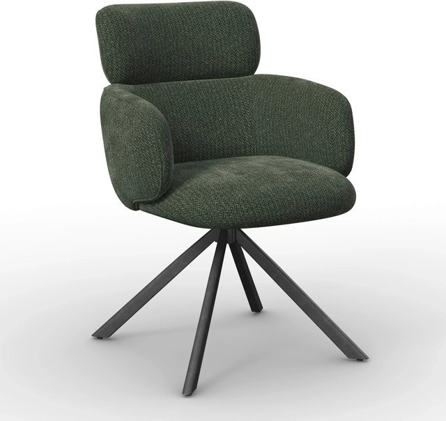 Bessagi Home Armlehnstuhl Liora Grün Webstoff Drehbar Gepolstert B/T/H: 57,5 x 46,0 x 84,0 cm - Bild 1