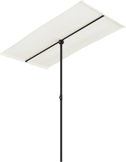 furnicato Sonnenschirm mit Aluminium-Mast in Sandweiß, B: 180 cm, T: 110 cm - Bild 1