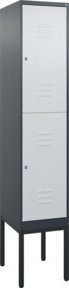 C+P Doppelstock-Spind Classic PLUS mit 1 Abteil und Zylinderschloss in Lichtgrau, H x B x T: 212 x 40 x 50 cm - Bild 1
