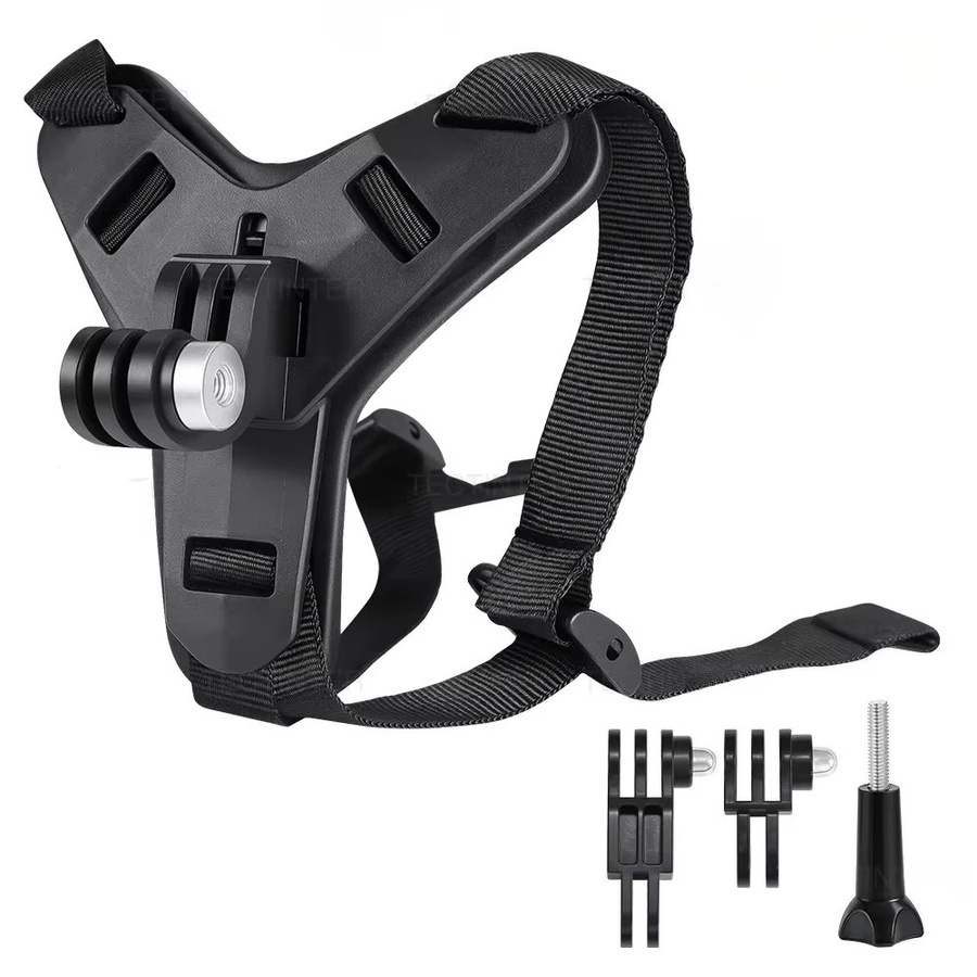 Universelle Motorradhelm-Kinnriemenhalterung für Action-Kameras in Schwarz, kompatibel mit GoPro Hero 13-8, DJI Osmo, Insta360, SJCAM und AKASO - Bild 5
