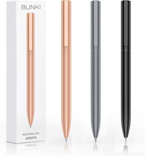 BUNKI Metal Sign Pen Gel-Kugelschreiber mit schwarzer Tinte und 0,5 mm Spitze in Gold - Bild 1