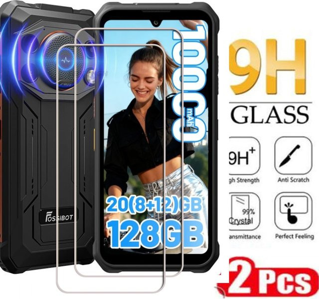 2er-Set gehärtetes Glas für FOSSiBOT F110 Pro und F110L mit 6,75 Zoll Display, transparent - Bild 1