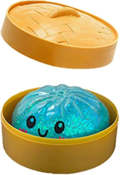 Glitzer Brötchen Squishy, Knetball, mit Perle & Dampfer - Bild 1