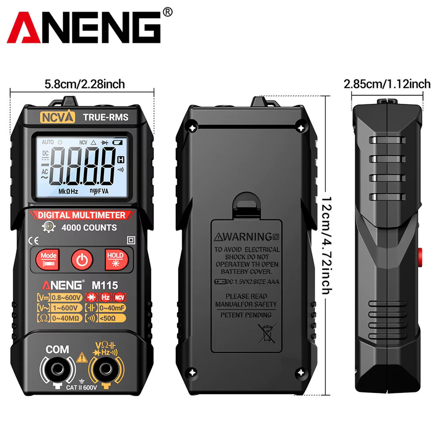 ANENG M115 Digitales Multimeter Multifunktions-Tester mit 4000 Anzeigen für Kapazitäts- und Frequenzmessungen - Bild 5