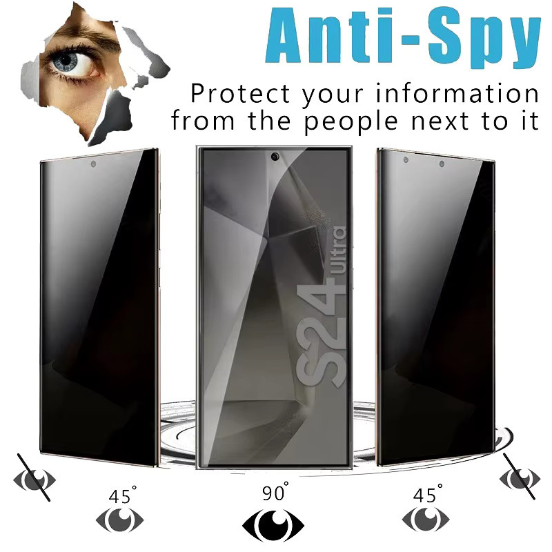 2er-Set Displayschutzfolie aus gehärtetem Glas mit Privatsphäre-Funktion für Samsung Galaxy S25 Edge Plus, S24, S23 und S22 Ultra, transparent - Bild 1