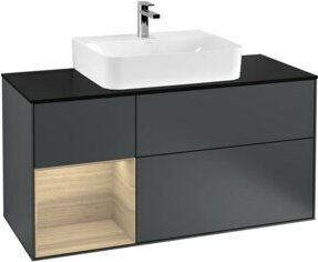 V&B Waschtischunterschrank Finion in Mattblau lackiert, Breite: 120 cm, Tiefe: 50,1 cm, Höhe: 50,1 cm - Bild 1