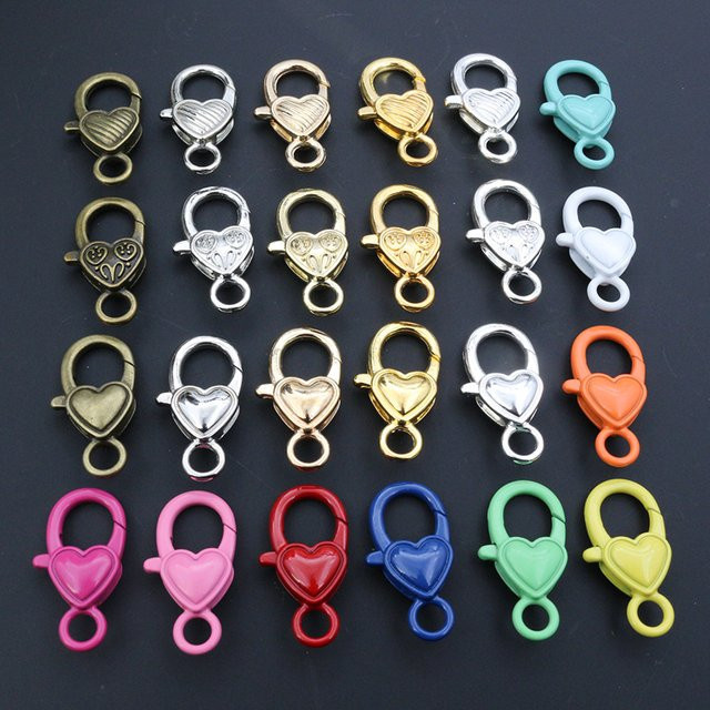 Wadsfred Karabinerverschluss-Haken Herz, vergoldet, versilbert, 26 x 19 mm, Unisex - Bild 1