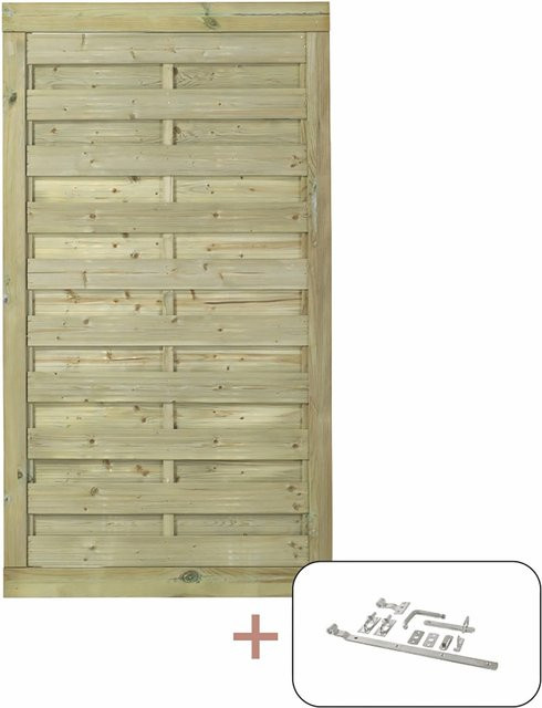 Newline Einzeltor Plus aus druckimprägniertem Nadelholz in Braun, B: 100 cm, H: 180 cm - Bild 1