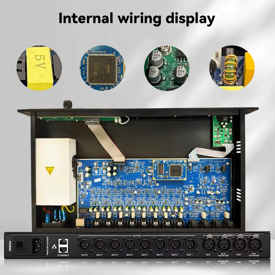 Paulkitson Driverack SD448 Digitaler Audioprozessor 4in 8out in Schwarz mit integrierter USB-Soundkarte für FIR/EQ und Streaming - Bild 4