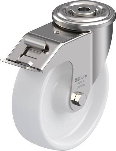 Blickle LEXR-PO 125XR-FI Lenkrolle mit Feststeller aus Edelstahl und Kunststoff in Weiß, Rad-Durchmesser: 125 mm - Bild 1