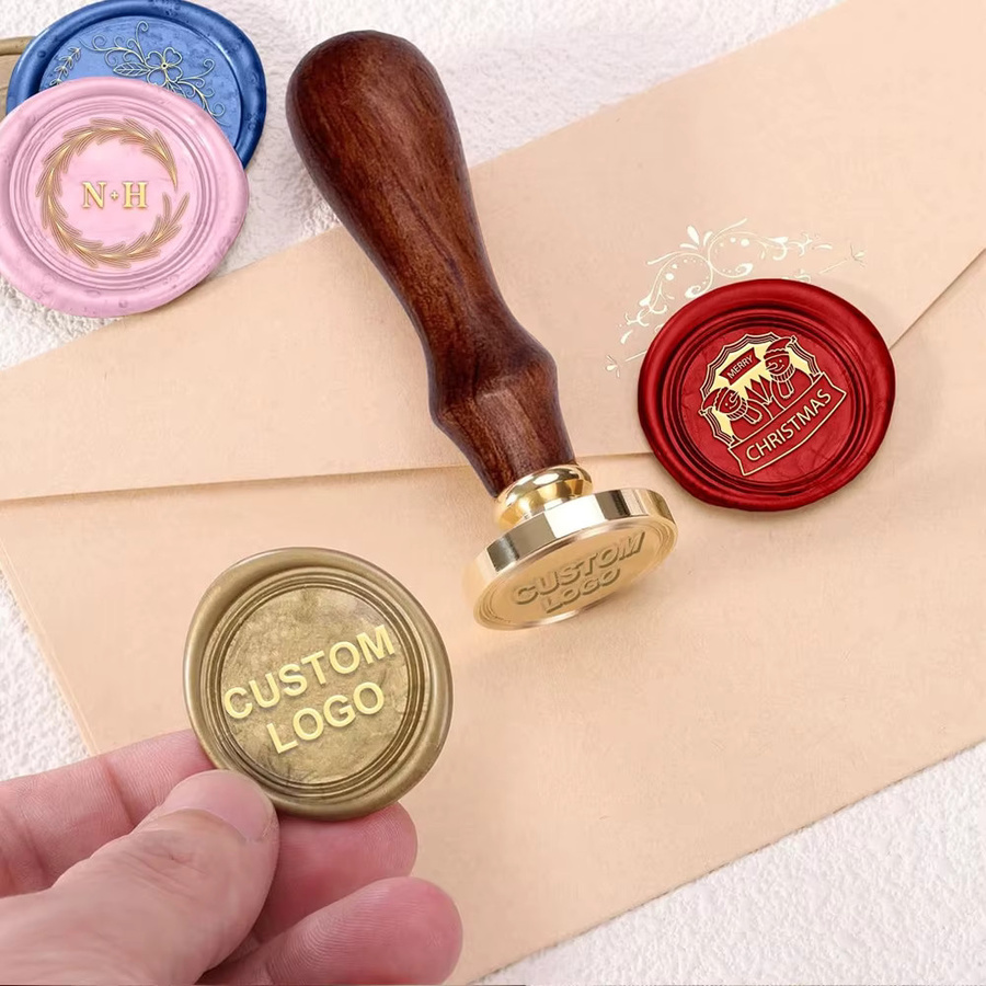 Personalisiertes Wachssiegel-Stempelset mit eigenem Design für Logo, Name oder Datum in Mehrfarben - Bild 5