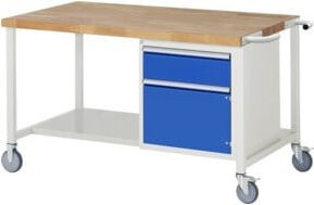Rau Fahrbare Werkbank 8152 in Grau/Mehrfarbig mit 1 Schublade und 1 Tür, B/T/H: 150 x 90 x 88 cm - Bild 1