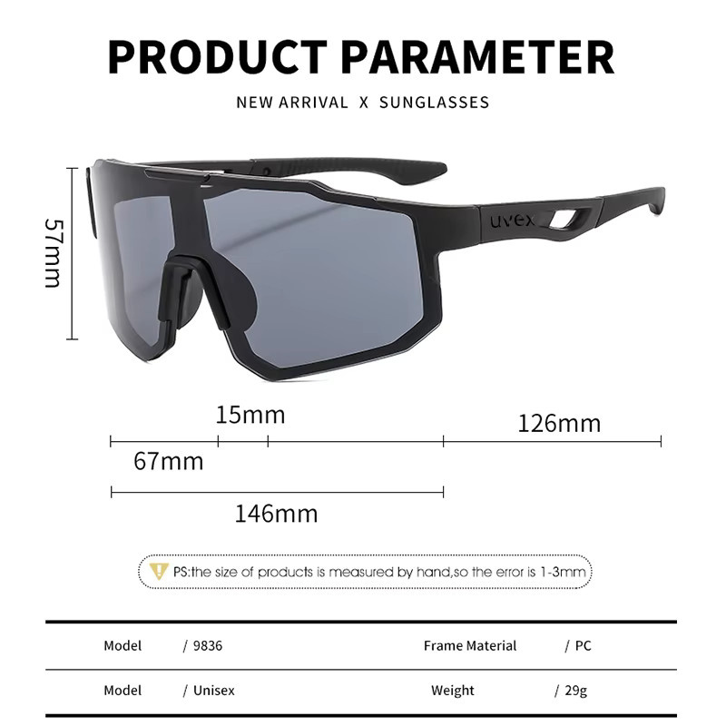 WALGUN Sportsonnenbrille, Unisex, Vollrand, Kunststoff - Bild 1
