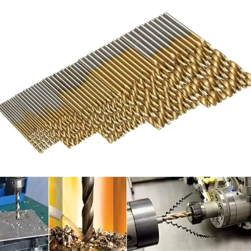 HOMEFISH 100-teiliges HSS Mini-Bohrer-Set mit Titan-Beschichtung in Gold für Metall, Holz und Aluminium, Durchmesser: 1 mm bis 3 mm - Bild 2