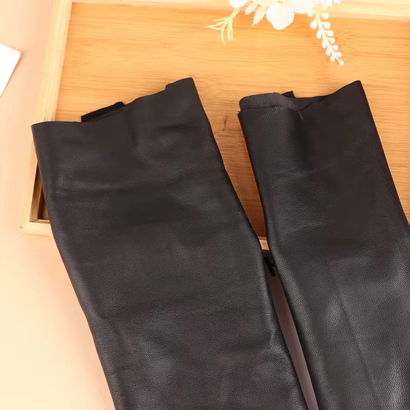 Echtes Ziegenleder Nähmaterial in Schwarz, weiches Lederstück für Bastelarbeiten und Textilien - Bild 2