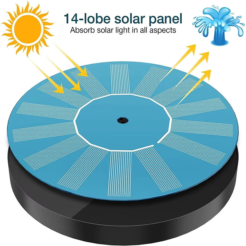 Solarbrunnenpumpe mit schwimmendem Solarpanel für Garten, Teich und Vogelbad, Durchmesser: 13 cm - Bild 3