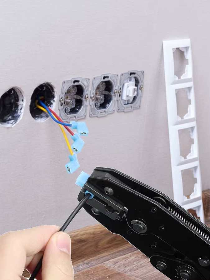YEFYM Crimpzange YF-07FL für vorisolierte Flaggenklemmen und rechtwinklige Spatenstecker 18–13 AWG (1–2,5 mm2) - Bild 7