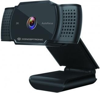 Conceptronic AMDIS02B 2K Super-HD Webcam mit Autofokus und Mikrofon, schwarz - Bild 1