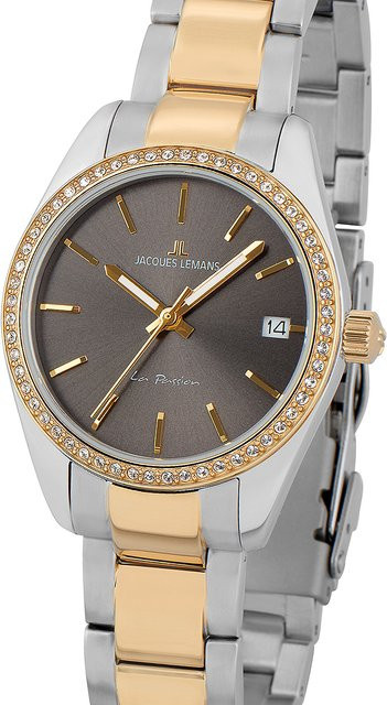 Jacques Lemans Damenuhr, Quarz, Edelstahl, 30 mm, Grau, 10 ATM - Bild 1