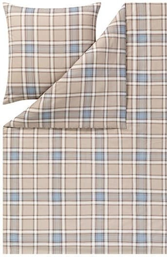 Estella Bettwäsche Quirin aus Kuschelflanell in Beige mit Karomuster - Bild 1