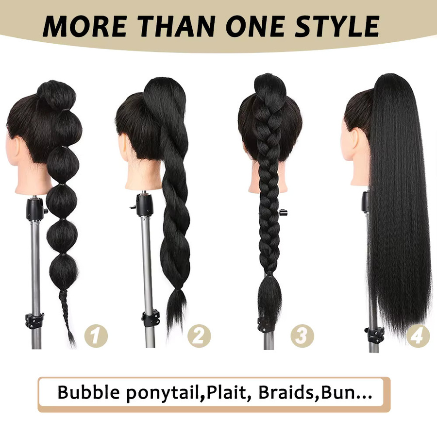 LORITA FEKIX Yaki Straight Pferdeschwanz, 24 Zoll, Schwarz, Damen - Bild 5